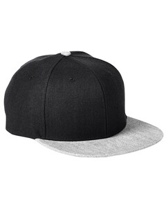 Flat Bill Sport Cap Heather Big Accessories BA539 Heather