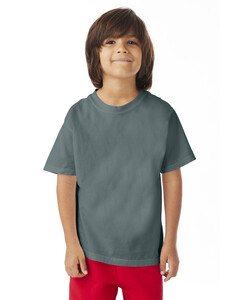 Youth 5.5 oz., 100% Ring Spun Cotton Garment-Dyed T-Shirt Green Comfortwash By Hanes GDH175 Green
