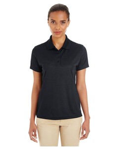 Women's Express Microstripe Performance Pique Polo Shirt Black Core 365 CE102W Black