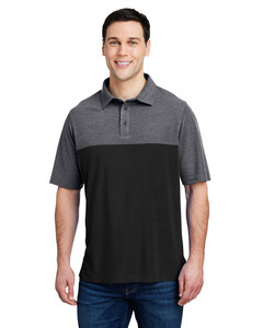 Men's Fusion ChromaSoft Colorblock Polo Shirt Black Core 365 CE112C Black
