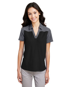 Ladies' Fusion ChromaSoft Colorblock Polo Shirt Black Core 365 CE112CW Black