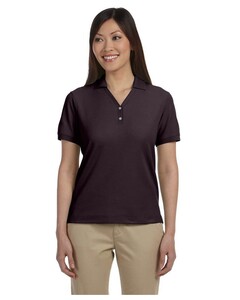 Women's Pima Pique Short-Sleeve Polo Brown Devon & Jones D100W Brown
