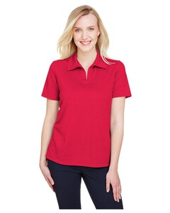 CrownLux Performance™ Women's Address Melange V-Neck Polo Red Devon & Jones DG22W Red