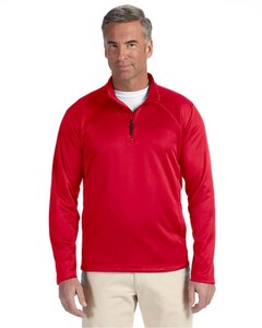 Men's Stretch Tech-Shell Compass Quarter-Zip Red Devon & Jones DG440 Red