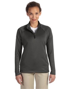 Women's Stretch Tech-Shell Compass Quarter-Zip Gray Devon & Jones DG440W Gray