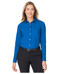 CrownLux Performance® Women's Spencer Poplin Shirt Blue Devon & Jones DG505W Blue