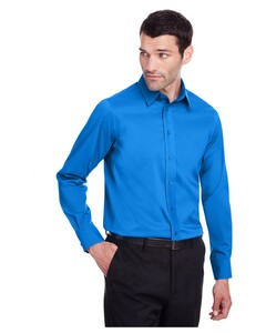 Men's Crown Collection™ Stretch Broadcloth Slim Fit Shirt Blue Devon & Jones DG560 Blue