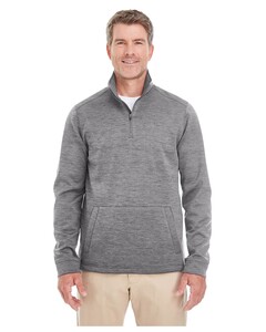 Men's Newbury Melange Fleece Quarter-zip Gray Devon & Jones DG798 Gray