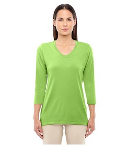 Women's Perfect Fit Bracelet Length V-Neck Top Green Devon & Jones DP184W Green