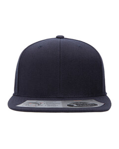 Adult Wool Blend Solid Plastic Snapback Hat Navy FlexFit 110F Navy