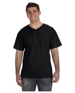 5 oz., 100% Heavy Cotton HD V-Neck T-Shirt Black Fruit of the Loom 39VR Black