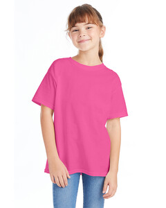 Youth 5.2 oz. Essential-T T-Shirt Pink Hanes 5480 Pink