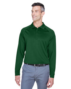Men's Tactical Long-Sleeve Performance Polo Shirt Green Harriton M211L Green