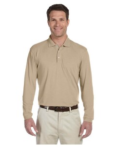 Easy Blend Long-Sleeve Polo Natural Harriton M265L Natural