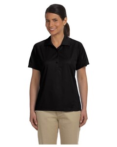 Women's 3.8 oz. Polytech Mesh Insert Polo Black Harriton M374W Black