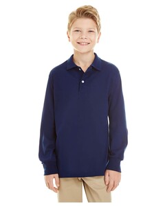 Youth SpotShield™ Long Sleeve Jersey Polo Blue Jerzees 437YLR Blue