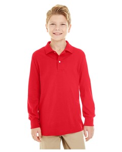 Youth SpotShield™ Long Sleeve Jersey Polo Red Jerzees 437YLR Red