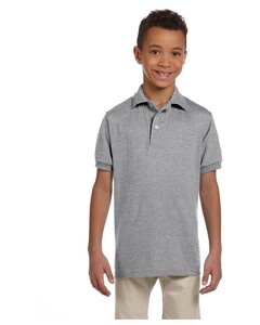 Youth 50/50 Polo Shirt with SpotShield Gray Jerzees 437YR Gray