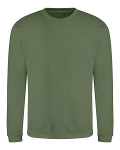 Adult 80/20 Midweight College Crewneck Sweatshirt Green Just Hoods By AWDis JHA030 Green