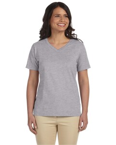 Women's Combed Ringspun Classic Fit V-Neck T-Shirt Heather L.A.T. Apparel 3587 Heather