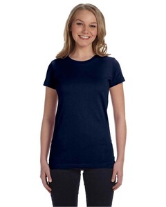 Juniors' Fine Jersey T-Shirt Navy L.A.T. Apparel 3616 Navy