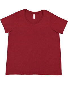 Women's Curvy Fine Jersey T-Shirt Red L.A.T. Apparel 3816 Red