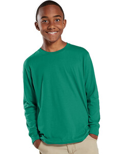 Youth Fine Jersey Long-Sleeve T-Shirt Green L.A.T. Apparel 6201 Green
