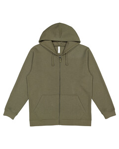 Unisex Fleece Full-Zip Hoodie Green L.A.T. Apparel 6927 Green