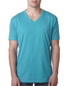 Men's Premium CVC V-Neck T-Shirt Blue Next Level Apparel 6240 Blue