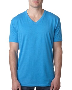 Men's Premium CVC V-Neck T-Shirt Blue-Green Next Level Apparel 6240 Blue-Green