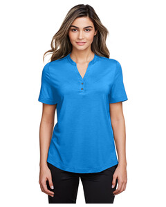 Women's Jaq Snap-Up Stretch Performance Polo Shirt Blue North End NE100W Blue