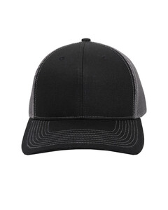 Structured Trucker With Solid Mesh Back Hat Black Outdoor Cap OC771 Black