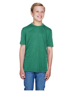 Youth Sonic Heather Performance T-Shirt Green Team 365 TT11HY Green