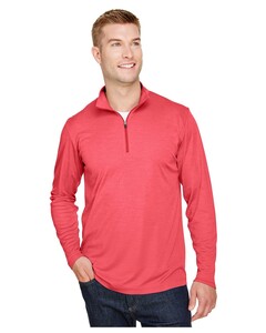 Men's Zone Sonic Heather Performance Quarter-Zip Red Team 365 TT31H Red