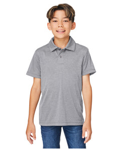 Youth Zone Sonic Heather Performance Polo Gray Team 365 TT51HY Gray