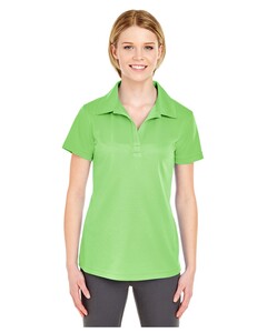 Women's Cool & Dry Jacquard Stripe Polo Green UltraClub 8220L Green