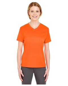 Women's Cool & Dry Sport V-Neck T-Shirt Orange UltraClub 8400L Orange