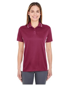 Women's Cool & Dry Sport Two-Tone Polo Maroon UltraClub 8406L Maroon