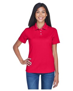 Women's Cool & Dry Stain-Release Performance Polo Red UltraClub 8445L Red