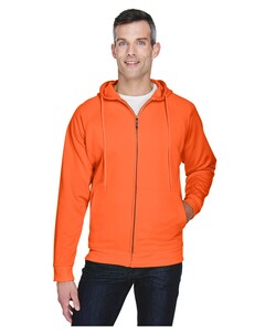 Adult Rugged Wear Thermal-Lined Full-Zip Hooded Fleece Orange UltraClub 8463 Orange