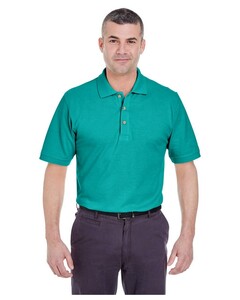 Men's Classic Pique Polo Blue-Green UltraClub 8535 Blue-Green