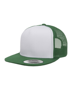 Adult Classic Trucker with White Front Panel Cap Green YP Classics 6006W Green