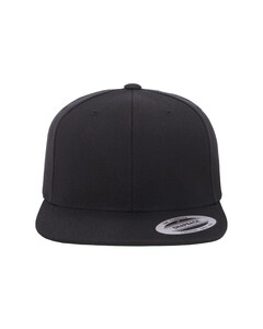 Yupoong Flat-Bill Snapback Hat Black YP Classics 6089M Black