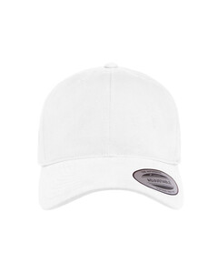 6-Panel Brushed Cotton Twill Mid-Profile Hat White YP Classics 6363V White