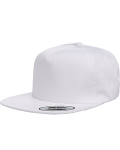 Adult Unstructured 5-Panel Snapback Cap White YP Classics 6502 White