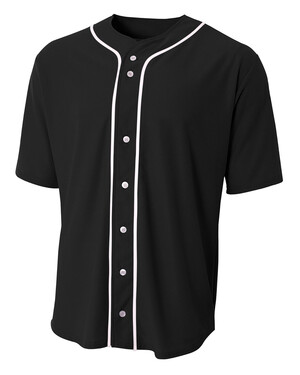 Short Sleeve Full Button Baseball Top