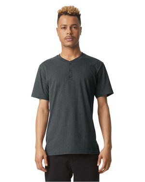 American Apparel 2004CVC Unisex CVC Henley T Shirt BlankShirts