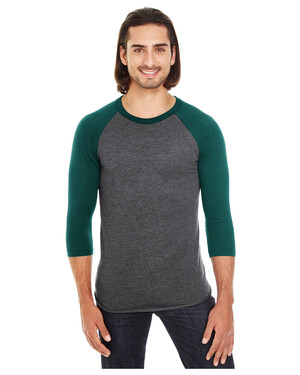 Unisex Poly-Cotton 3/4 Sleeve Raglan T-shirt