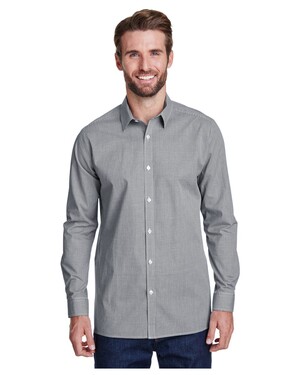 Men's Microcheck Gingham Long-Sleeve Cotton Shirt