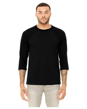 Da Bears - 3/4 Sleeve Raglan T-Shirt Black/Deep Heather / 2XL